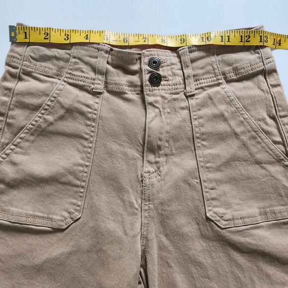 Celebrity Pink Cargo Relaxed Straight Fit Jeans Warm Taupe Juniors Size 7/28 - Picture 4 of 11